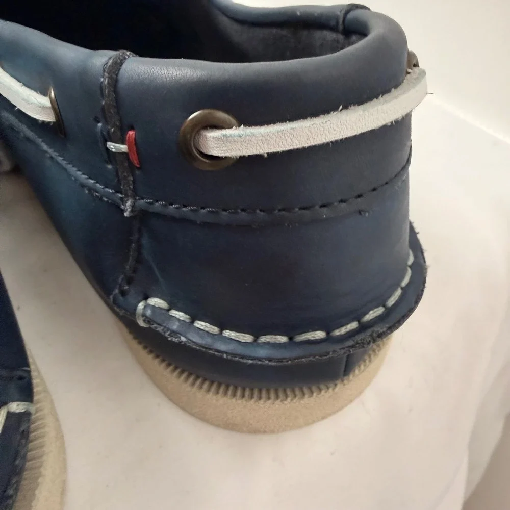 Tommy Hilfiger Mens TMBOWMAN Navy Blue Leather Boat Shoes Nautical Loafers 12